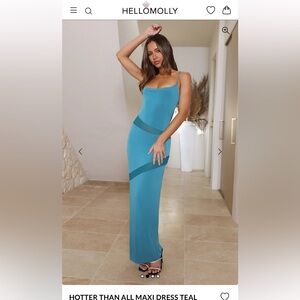 Hello Molly Hotter Than All Teal Maxi Dress